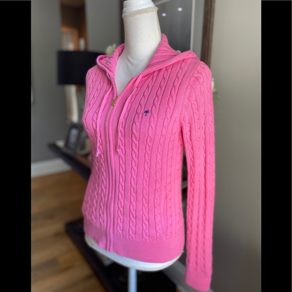 (Sold) Lilly Pulitzer Cable Knit Hoodie Sweater - Picture 5 of 10